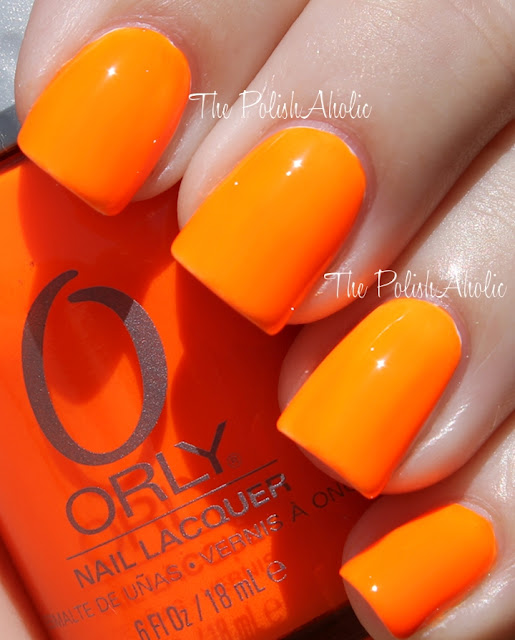Orange nail polish ยาทาเล็บ สีส้ม สะท้อนแสง
