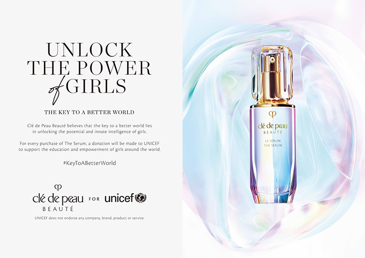 Beauty News, Clé de Peau Beauté, Unlock the Power of Girls, Le Serum, Le Serum, เฟิร์สสเต็ปเซรั่ม, UNICEF, สนับสนุน, โอกาสทางการศึกษา, เด็กหญิงทั่วโลก, การกุศล, #UnlockThePowerOfGirls, #KeyToABetterWorld, #CledePeauBeaute, #CledePeauBeauteThailand