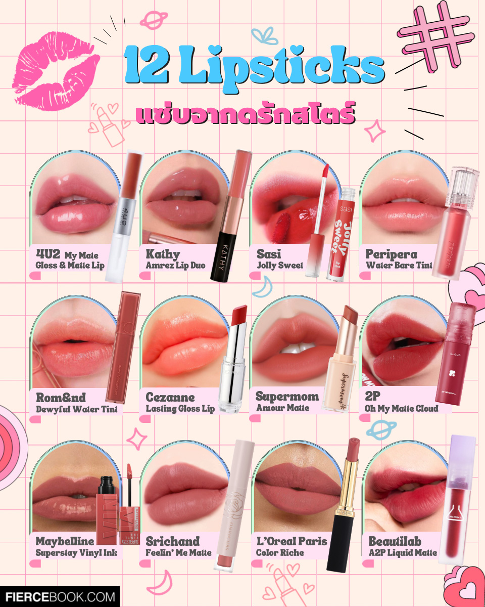 Beauty Items, Lipstick, Liquid Lipstick, Drugstore, ลิปสติก, ลิควิดลิปสติก, ลิปกลอส, ดรักสโตร์, ออกใหม่, มาใหม่, น่าลอง, ราคาดี, เท่าไร, ราคา, 4U2 My Mate Gloss & Matte Lip, Kathy Amrez Lip Duo Matte & Shine, Sasi Jolly Sweet Lip Tint, Peripera Water Bare Tint, Rom&nd Dewyful Water Tint, Sasi Jolly Sweet Lip Tint, Cezanne Lasting Gloss Lip, Supermom l Amour Matte Lipstick, 2P Oh My Matte Cloud, Maybelline Superstay Vinyl Ink, Srichand Feelin’ Me Matte Liquid Lip, L’Oreal Paris Color Riche Intense Volume Matte, Beautilab A2P Liquid Matte Lasting Lip