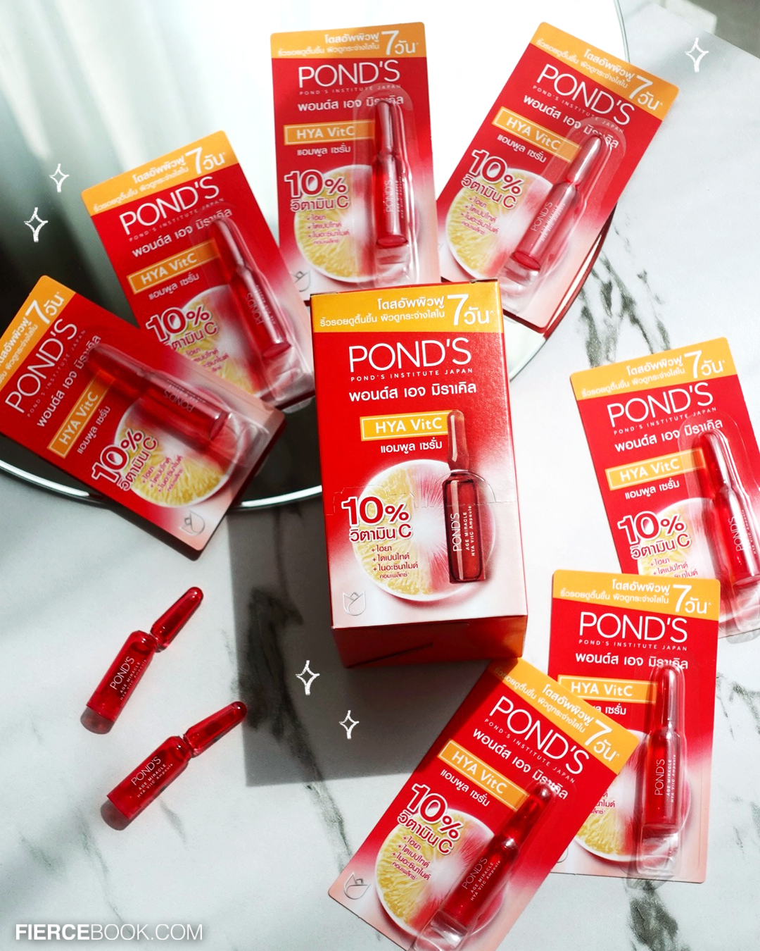 Beauty Review, POND’S Age Miracle Hya VitC Ampoule Serum, พอนด์ส เอจ มิราเคิล ไฮยา วิตซี แอมพูล เซรั่ม, เฟียร์ซป้ายยา, รีวิว, แอมพูล, เซรั่มเข้มข้น, โดสเร่งผิวฟู, บูสต์ผิวด่วน, สวยด่วน, ผิวใส, หน้าใส, ลบเลือนจุดด่างดำ, กระจ่างใส, กู้ผิว, ผิวโกลว, ชุ่มชื้น, ฟู, กระชับ, รูขุมขนเนียน