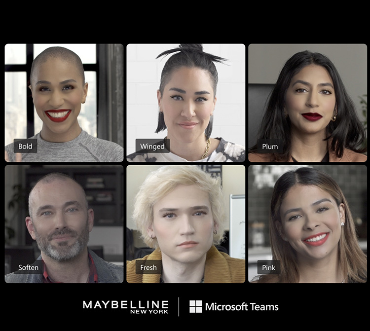 Beauty News, Maybelline New York, Virtual Makeup, Microsoft Teams, แอป Maybelline Beauty, ประชุมออนไลน์, แต่งหน้าเสมือนจริง, เมคอัพลุค, เทคโนโลยี, บิวตี้เทค, ลอรีอัล กรุ๊ป