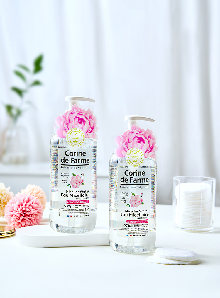 Beauty News, Corine de Farme, คอริน เดอ ฟาร์ม, Purity Micellar Water, Micellar Gel Refreshing, คลีนซิ่งวอเทอร์, สูตรน้ำ, คลีนซิ่ง, สูตรเจล, ลบเมคอัพ, สูตรอ่อนโยน, ล้างเครื่องสำอาง, ฝรั่งเศส