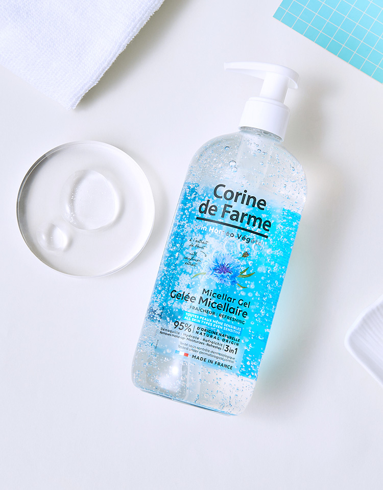 Beauty News, Corine de Farme, คอริน เดอ ฟาร์ม, Purity Micellar Water, Micellar Gel Refreshing, คลีนซิ่งวอเทอร์, สูตรน้ำ, คลีนซิ่ง, สูตรเจล, ลบเมคอัพ, สูตรอ่อนโยน, ล้างเครื่องสำอาง, ฝรั่งเศส